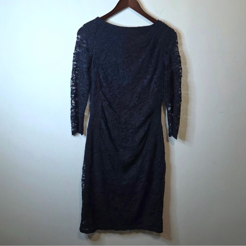 Taylor For Pea In A Pod Navy Blue Lace 3/4 Sleeve Maternity Dress Size Small